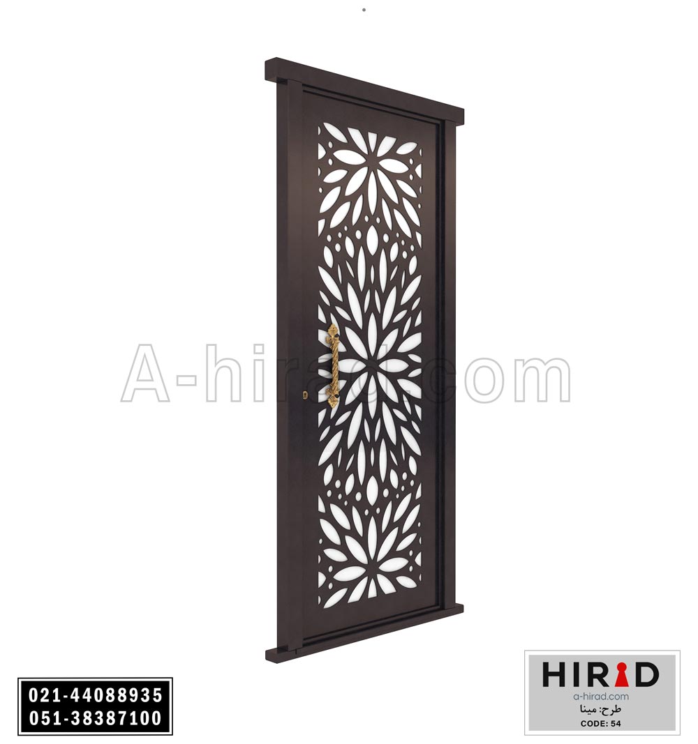 درب فلزی لیزری تک لنگه هیراد کد 1054 عرض 108 ارتفاع 223 